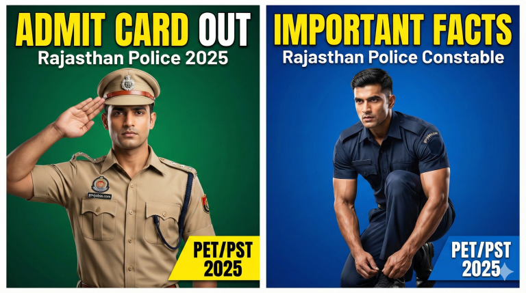 Rajasthan Police Constable PET PST Admit Card 2025
