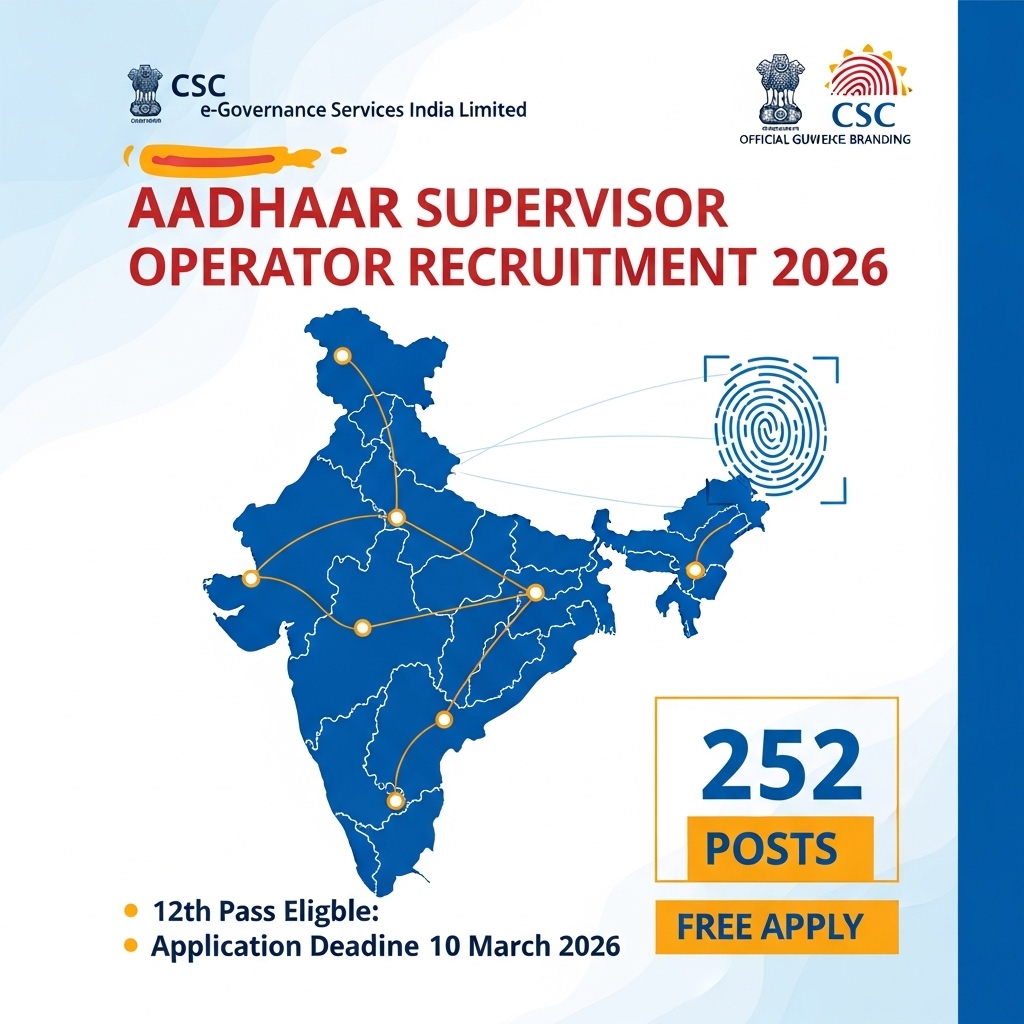 Aadhaar Supervisor Operator Recruitment 2026